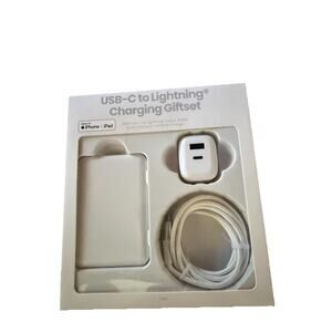 GEMS USB-C to LTNG Charging Gift Set with 5000MmAh Power Bank Cable - White